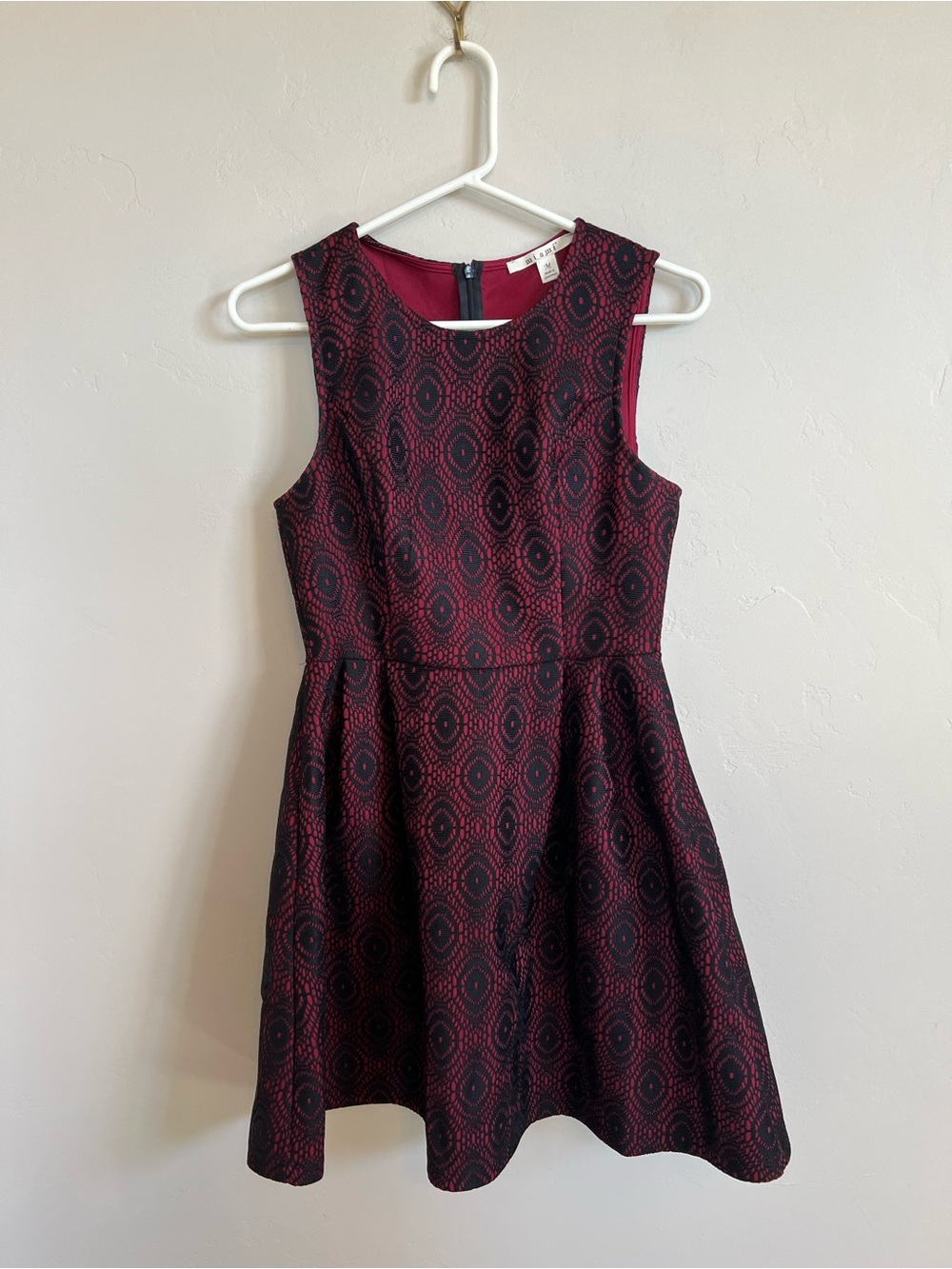Alt Grunge Fall Autumn Lace Red & Black Sleeveless Fit & Flare Dress Women’s M